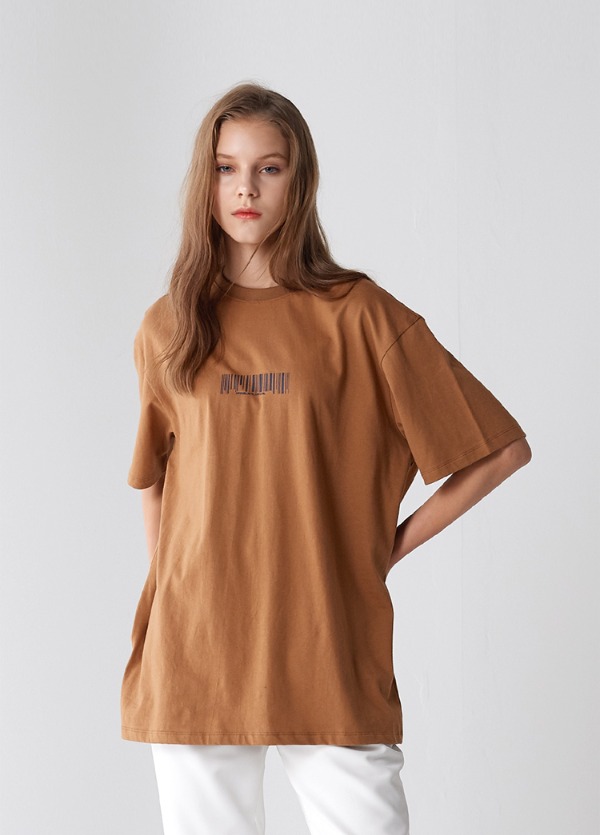 바코드 시그니쳐 티셔츠 브라운 BAR-CODE SIGNATURE T-SHIRTS BROWN PINBLACK