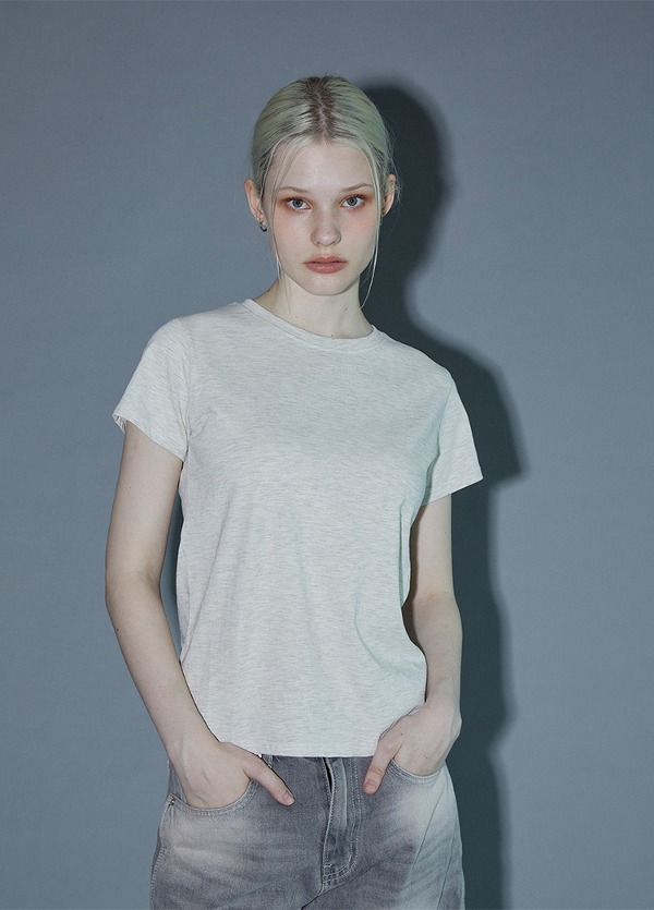 코튼 자수 반소매 티셔츠 (3 COLOR) cotton embroidered short sleeve t-shirt 3 color