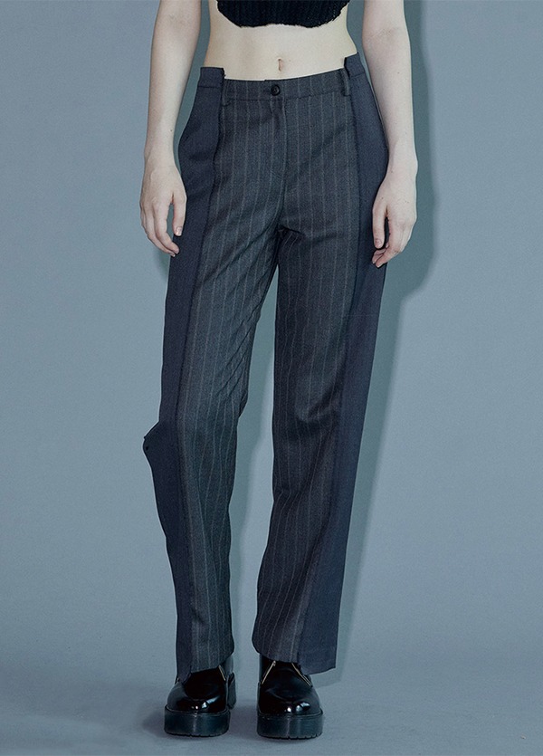 이태리 울 배색 스트레이트 팬츠 italian wool color matching straight pants