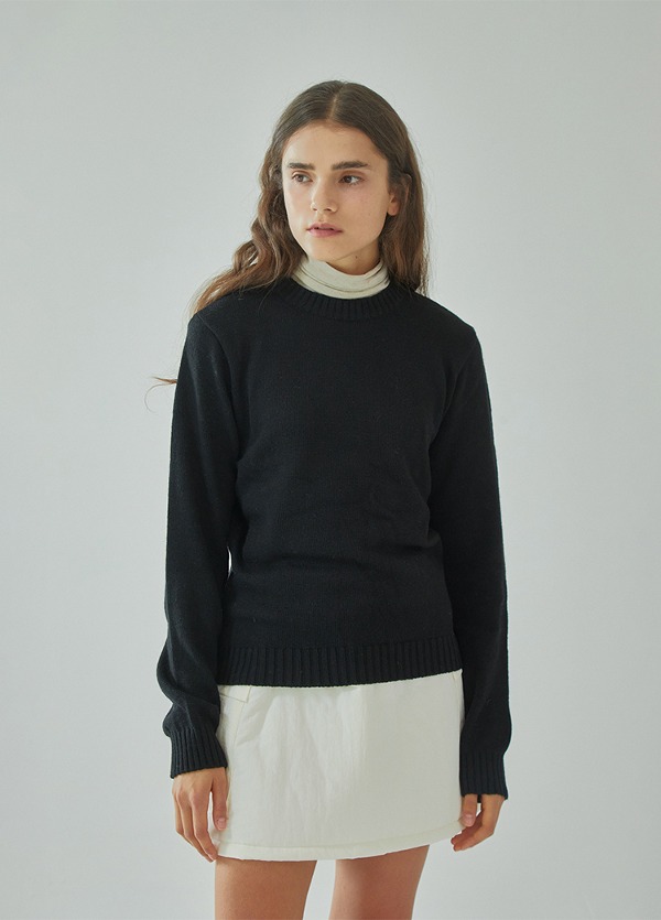 베이직 니트 풀오버 블랙 Basic knit pullover black